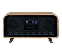 THOMSON Radio-réveil Vintage Dab+/FM, Enceinte Bluetooth, Lecteur MP3 USB, AUX, Design Bois Élégant, Double Alarme, Horloge Numérique - RT850DABBT