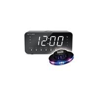 RADIO REVEIL USB CHARGING M-192-CR - Afficheur blanc extra large - Radio PLL FM - Double alarme, Jeu de lumière OVNI LED