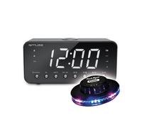 RADIO REVEIL USB CHARGING M-192-CR - Afficheur blanc extra large - Radio PLL FM - Double alarme, Jeu de lumière OVNI LED