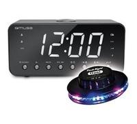 RADIO REVEIL USB CHARGING M-192-CR - Afficheur blanc extra large - Radio PLL FM - Double alarme, Jeu de lumière OVNI LED