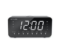 Muse Radio-réveil USB M-192-CR – Afficheur blanc extra-large, PLL FM, double alarme