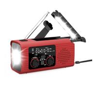 Radio Solaire, 2000mAh Batterie Externe Solaire Radio AM/FM/NOAA, 3 Façons de Charger Portable d'urgence SOS Lampe de Poche Lampe de Lecture Prise Casque