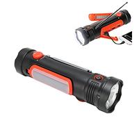 Radio solaire à manivelle, alarme SOS portable AM FM WB lampe de poche 3 voies, radio météo d'urgence 2600 mAh pour camping randonnée