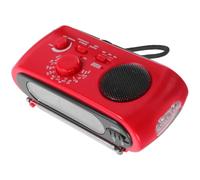 Radio Solaire à Manivelle Compacte pour Urgence et Survie, Rouge | Charge Solaire et Manuelle, Réception D’urgence, Format Léger et Portable, Plastique et Métal