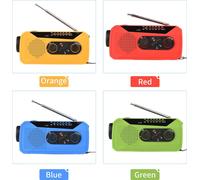 Radio solaire à manivelle Radio solaire d'urgence avec batterie rechargeable Alarme SOS AM/FM Lampe de poche lumineuse Prise pour casque d'écoute Port USB pour l'extérieur, le camping et la randonnée