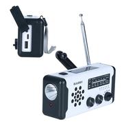 Radio Solaire à manivelle - Récepteur météo USB, Station d'alerte d'urgence | Lampe Torche, Alarme SOS, Outil de Communication de Survie en Cas de tornade, Panne de Courant, préparation urgences à