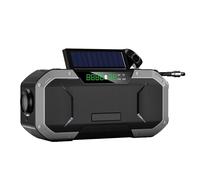Radio solaire AM/FM étanche,haut-parleur Compatible Bluetooth,manivelle,lampe de poche LED d'urgence pour l'extérieur,batterie d'alimentation 5000mAh - Type Dark Grey