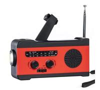 Radio solaire avec lampe de poche LED et batterie externe Radio d'urgence portable a manivelle Alarme SOS Radio dynamo