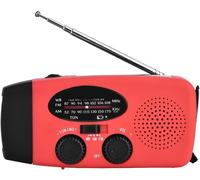 Radio Solaire,Chargeur Solaire De Lampe De Poche Led Pour Radio Dynamo À Manivelle À Manivelle Solaire Dynamo Am/Fm/Wb,Chargeur Solaire De Manivelle Pour Téléphone Mobile(Rouge)