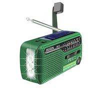 Radio Solaire de manivelle, FM AM SW Récepteur Crank Dynamo Radio avec Chargeur de téléphone Mobile Lampe de Poche, Alarme de Couleur Rouge encastrée Flash Flash pour Camping en Plein air