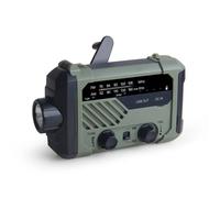 Radio solaire d'urgence avec poignée, lampe de poche Portable à 3 modes, sirène SOS, chargeur de téléphone portable, équipement et fournitures de survie pour Camping green