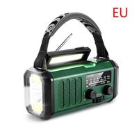 Radio solaire d'urgence, charge USB, manivelle, lampe de poche dynamo, radio météo, banque d'alimentation, FM, AM, WB, NOAA, 10000mAh Army Green EU PIUG