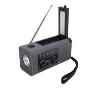Radio Solaire d'urgence de 2000mA avec Manivelle, Pronostic Météorologique Radio AM FM, Petit Portable Rechargeable, Lanterne LED, Dynamo de la Manivelle pour Le Camping, Voyager