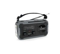 THOMSON Radio Solaire d’Urgence Portable, Survie Dynamo FM/AM, Lampe Torche LED, Alarme SOS, Batterie Rechargeable 4000mAh et Chargeur Smartphone USB-C, pour Camping, Dépannage - Gris - RT280G