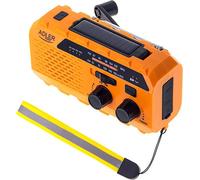 Radio Solaire Dynamo, Portable, Rechargeable FM /AM, Chargeur USB C, Power Bank, , Jaune, Adler, AD1197