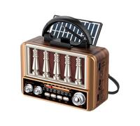 Radio Solaire - Enceinte AM/FM Rechargeable USB,Enceinte Radio Solaire Rétro sans Fil,pour Bureau Domestique Intérieur Chevet Comptoir Jardin Camping Randonnée Aventure Survie