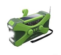Radio solaire extérieure, radio portable à manivelle avec AM/FM, radio de survie avec puissance rechargeable de 10 000 mAh, radio lampe de poche LED, chargeur de téléphone portable USB (vert)