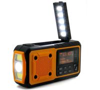 Radio solaire numérique DAB+/FM, radio d'urgence à manivelle avec batterie de 5 000 mAh, radio DAB avec lampe radio de secours avec torche SOS multi band