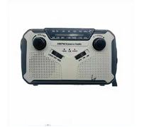 Radio solaire portable à manivelle AM/FM, radio dynamo d'urgence, batterie aste 4000 mAh, torche LED, alarme SOS pour camp-gris