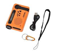 Radio solaire Portable AM/FM/SW à manivelle, Radio d'urgence météo 3 en 1, batterie externe 2000mAh, chargeur de téléphone, lampe de poche pour le Camping Orange