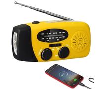Radio solaire portable avec radio météo AM/FM/NOAA - Radio portable avec manivelle d'urgence, alarme SOS et dynamo à manivelle - 2000 mAh - Chargeur USB - Lampe de poche LED - Pour urgence