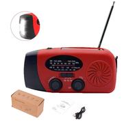 Radio solaire portable, dispositif d'urgence météo, radio AM/FM/NOAA auto-alimentée à manivelle, avec lampe de poche 3 LED et charg