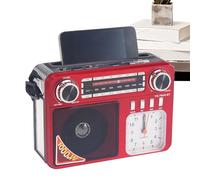 Radio Solaire,Radio de Survie Solaire | Haut-Parleur Multifonction Rechargeable avec Lampe Torche, Horloge et Chargeur de Téléphone pour Intérieur, Voyage, Aventure et Camping Familiale