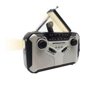 Radio solaire, radio d'urgence à dynamo portable AM/FM avec batterie rechargeable de 4000 mAh, torche LED, alarme SOS pour l'aide grey