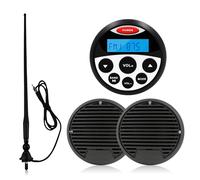 Radio Stéréo Bluetooth Étanche Pour Voiture,Récepteur Audio,Lecteur Mp3,Haut-Parleur Marin 3 "",Antenne Fm,Pour Utv,Atv,Bateau,Moto