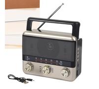 Radio Survival Extérieur,Radio Météo Autonome avec Chargeur Solaire d'urgence - Design Rétro AM/FM sans Fil pour Maison Randonnée Camping Voyage Adultes