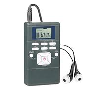 Radio VHF, Mini Radio FM Portable LCD Radio FM 24 Heures Horloge Numérique Traitement du Signal Numérique Récepteur sans Fil Mini Micro Radio Portable écran LCD avec Casque, Etc.(Gris)