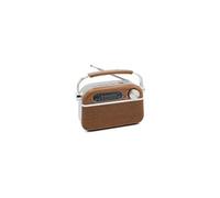 Radio Vintage Années 60 FISHTEC FM AM SW MP3 USB Micro SD Design Bois Inox Antenne Rétractable Secteur Ou Piles Compacte