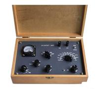 Radio vintage en cristal avec panneau avant gris, AM et | Réception à ondes courtes, antenne double boucle, design rétro compact pour des signaux clairs, utilisation facile