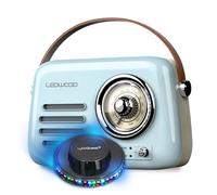 Radio Vintage portable Ledwood ALMA, FM, Bluetooth 5.3 Entrée USB, Puissance 30W - Batterie 1500mAh Retro Vintage Bleu OVNI LED