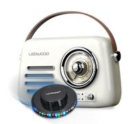 Radio Vintage portable Ledwood ALMA, FM, Bluetooth 5.3 Entrée USB, Puissance 30W Batterie 1500mAh - Retro Vintage Blanc OVNI LED