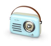 Inovalley Radio FM rétro RETRO35-C – Bluetooth 4.1, batterie 1500mAh, HP 5 W (3 pouces) (bleu/vert)
