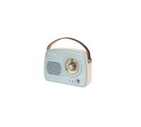 Radio vintage portative bluetooth bleue