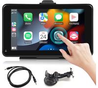 Radio Voiture Tactile 7"" Avec Carplay,Android Auto,Mirrorlink Et Support Debout/Ventouse Bluetooth Intégré,Compatible Dc 7-32v,Pour Camion,Caravane Et Camping-Car