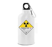 Radioactive Contents Funny Warning Sign Parody Tourist Water Bottle