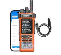 Radioamateur Radtel RT-950 Pro GPS/APRS, Talkie-walkie 10 W Longue portée, réception SW/MW/LW, Programmation Via Application Bluetooth, Orange (avec câble de Programmation)