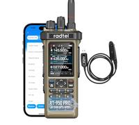 Radioamateur Radtel RT-950 Pro GPS/APRS, Talkie-walkie Portable Longue portée 10 W, réception SW/MW/LW, Programmation Via Application Bluetooth, Jaune Sable (avec câble de Programmation)