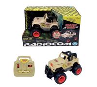 Radiocom - Jurassic Safari Voiture RC SC. 1:28 RC 2.4 Ghz, Hors Route, 7 Fonctions Roues mordbide Charge USB C