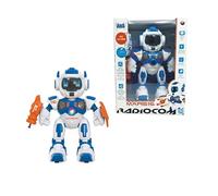 Radiocom - Mars 16 - Robot RC 2,4 GHz pour Enfants - Marche, Tourne, Translation - Tirer des fléchettes - Raconter des Histoires - Bras oscillant - Voix et Musique - Lumières - Programmable - Mode