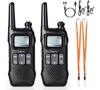 Radioddity PR-T1 Talkie-walkie Enfant PMR 446 Talkies Walkies Longue Portée avec Écran LCD, Batterie Rechargeable, 16 Canaux sans Licence, Casque pour Aventures, Plein Air, Camping, 2 Pièces