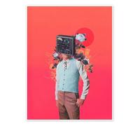 Radiohead Poster de Frank Moth 50 x 70 cm Orange Tableaux Décoration murale