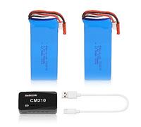 Radiolink Batterie LiPo 1700 mAh 2 pièces JST 2 broches avec 1 chargeur d'équilibre Lipo CM210 2S pour RC A560 Airplane/RC4GS V3/RC6GS V3/AT10II/AT9S Pro/T8FB RC télécommande