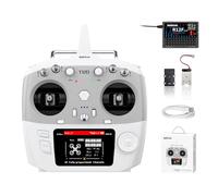 Radiolink T12D Émetteur RC 12 canaux 2,4 GHz et kit récepteur R12F pour drone télécommandé, avion, voiture, bateau, télécommande de 4 km, stockage de 50 modèles, avec base de montage de module longue