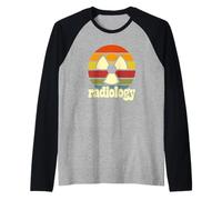 Radiologie Rétro Vintage Sunset Radiation Symbole Manche Raglan