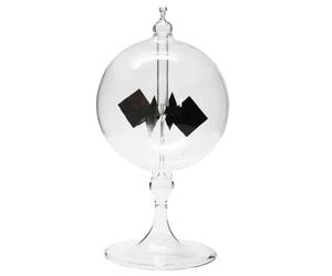 Radiomètre de Crookes Transparent 1 Pièce Verre Borosilicaté Noir | Jouet Scientifique Éducatif, Réplica 1873, pour Bureau et Vitrine, Verre Transparent Pointe Métallique