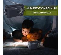 Radios Météo pour Maison | Radio d'Alerte | Poste Portable Rechargeable sans Piles à et Énergie Solaire avec Lampe Torche pour Camping Randonnée Survie Préparation Urgences et Pannes de
